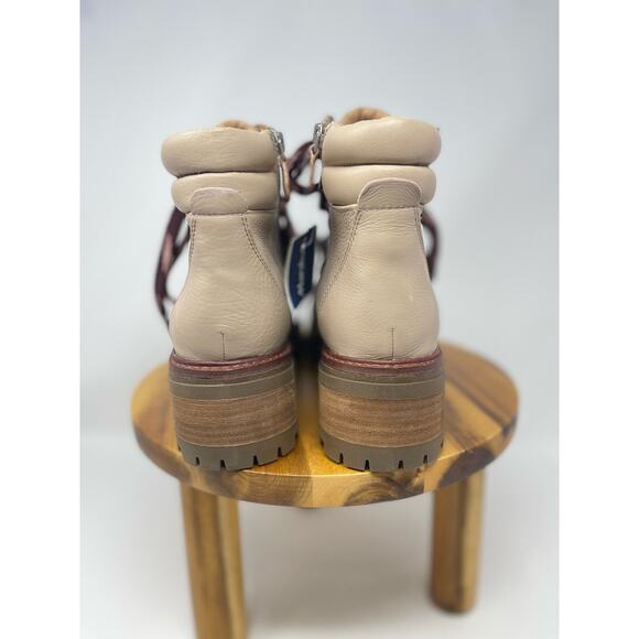 Gentle Souls Kenneth‎ Cole Brooklyn 2.1 Taupe Leather Burgundy Lace Up Boots - Picture 3 of 10